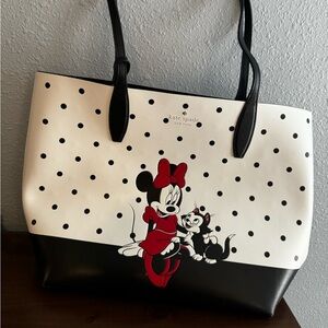 kate spade new york Disney Minnie Mouse Leather Tote Bag Large - Black and white